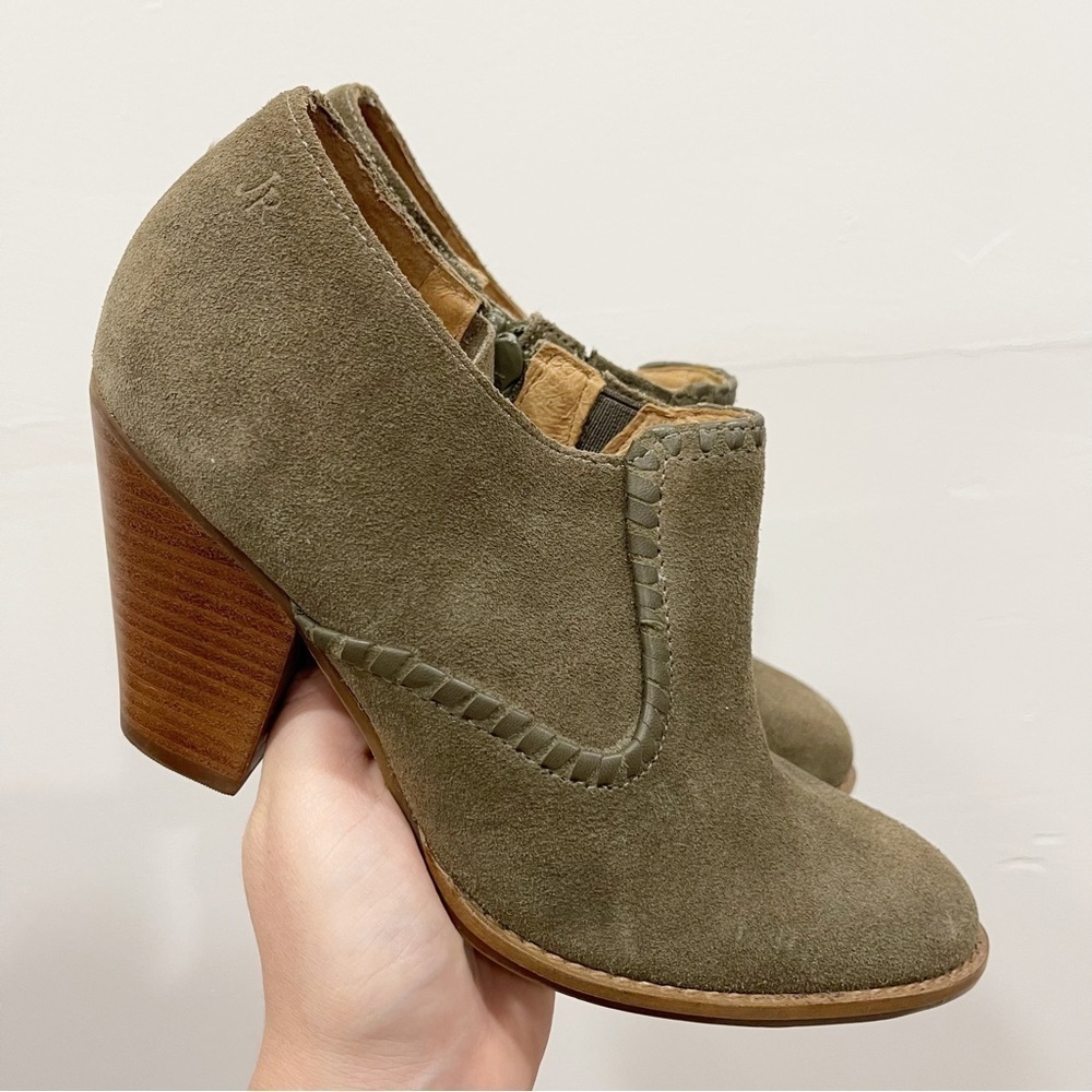 Jack Rogers Kyle Suede Leather Western Bootie Size 6.5 in Oak